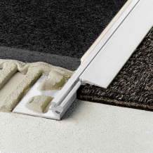 Schluter RENO-AEV Tile to Carpet  / Vinyl Bar Matt Silver Anodised Aluminium 2.5m Length